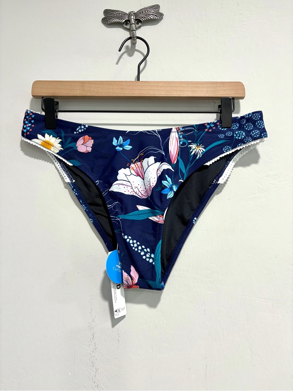 Cupshe Floral Lace Trim Bikini Bottom